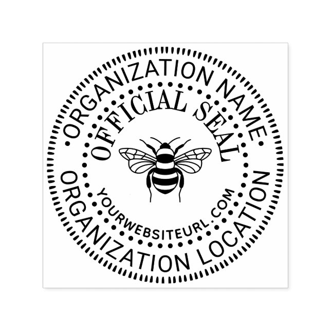 Bee Generic Custom Official Seal Name Loc URL Permastempel (Design)