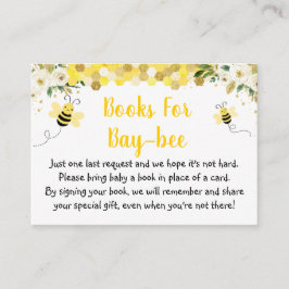 Bee Gold Floral Baby Shower Buchanfrage Begleitkarte