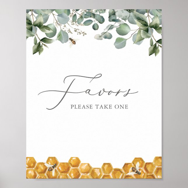 Bee Greenery Baby Duwer Favorit Schild (Vorne)