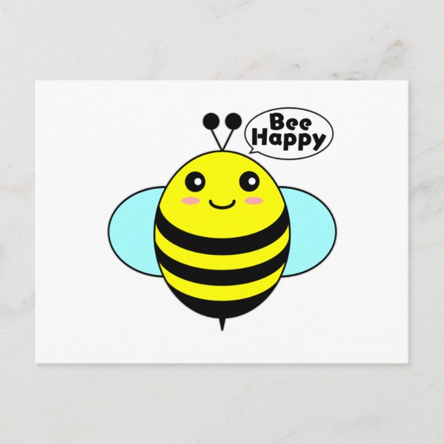 Bee Happy 3 Postkarte (Vorderseite)
