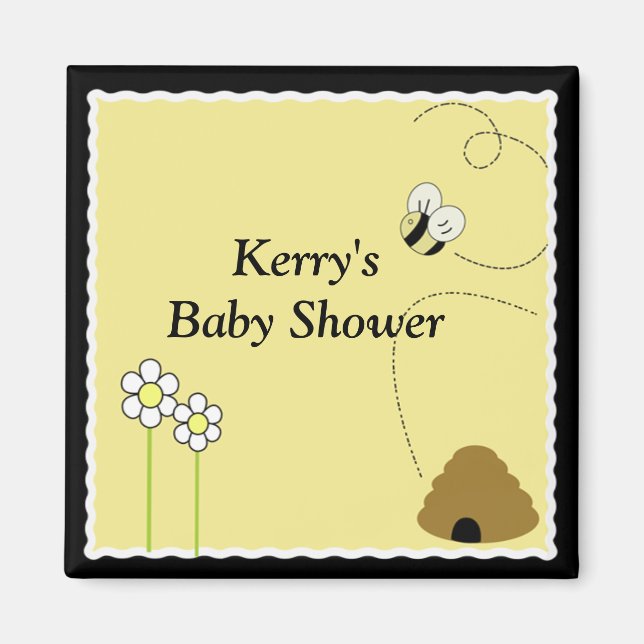 BEE HAPPY Baby Shower Fevor Magnet (Vorne)