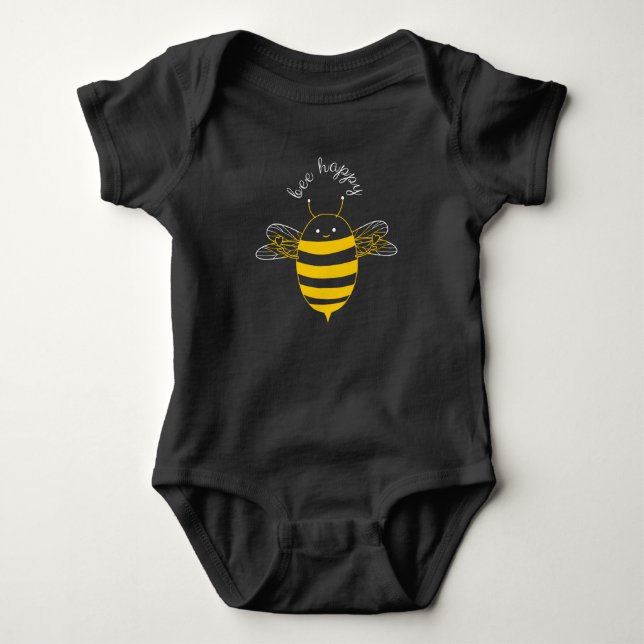 Bee Happy Baby Strampler (Vorderseite)