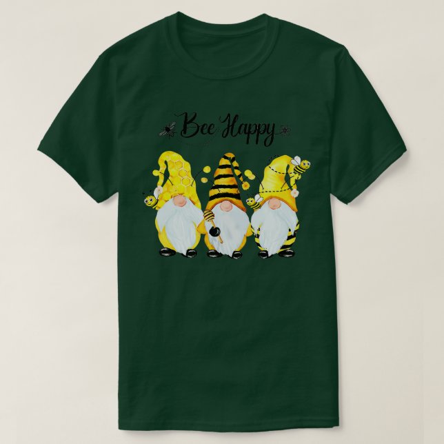 Bee Happy Bee Gnome Spring T-Shirt (Design vorne)