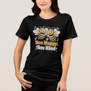 Bee Happy Bee Kind Niedliches Design Tri-Blend Shirt