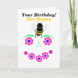 Bee Happy Birthday Card anpassen Karte