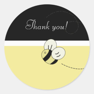 BEE HAPPY Bumble Bee Favor Stickers