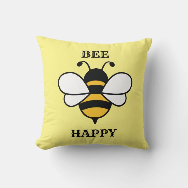 BEE HAPPY Bumble Bee Kissen (Vorderseite)