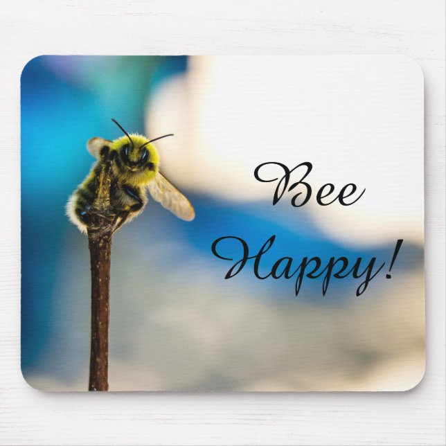 Bee Happy Bumblebee Mousepad (Vorne)
