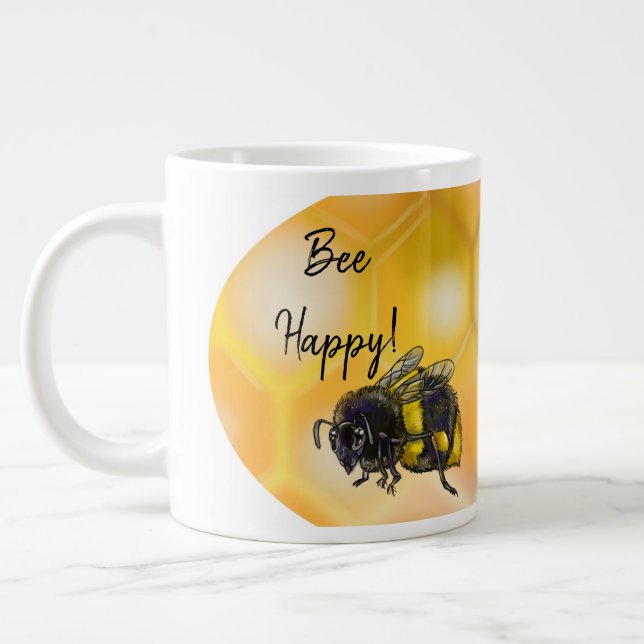Bee Happy Bumblebees Jumbo-Tasse (Links)