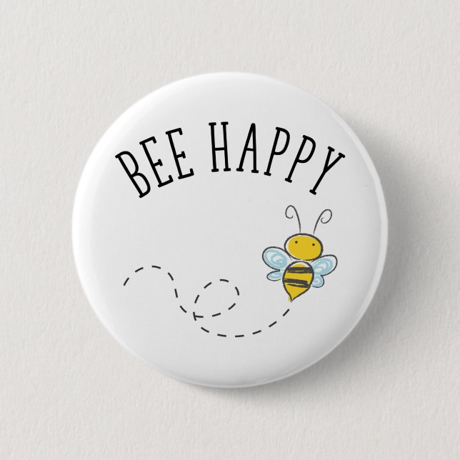 Bee Happy Button (Vorderseite)