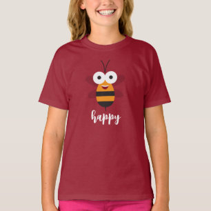 Bee Happy Cartoon Honey Bee Funny Niedlich Girl T-Shirt
