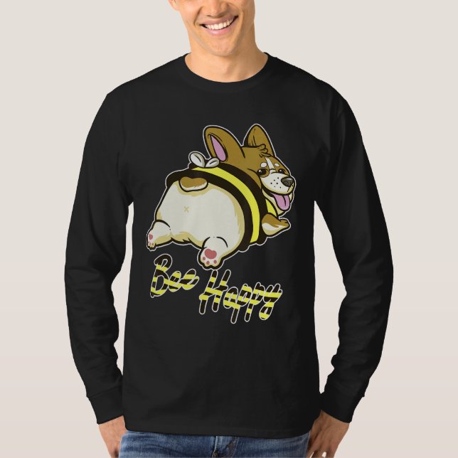 Bee Happy Corgi With Bee Costume T-Shirt (Vorderseite)