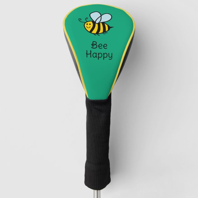 Bee Happy Custom Golf Driver Kopfabdeckung Golf Headcover (Vorderseite)