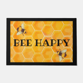Bee Happy Door Mat mit Honeycomb Fußmatte