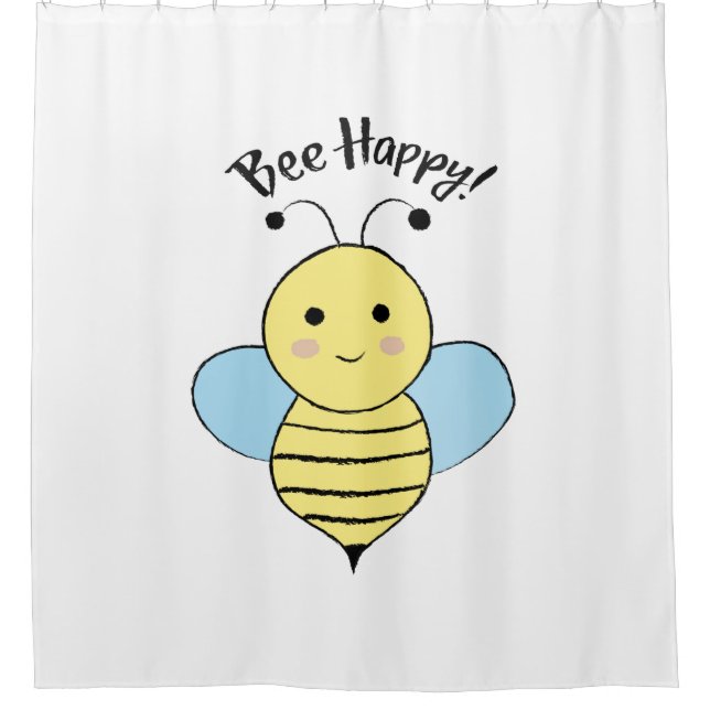 Bee Happy Duschvorhang (Vorderseite)