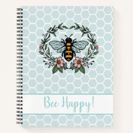 Bee Happy Floral Notizbuch