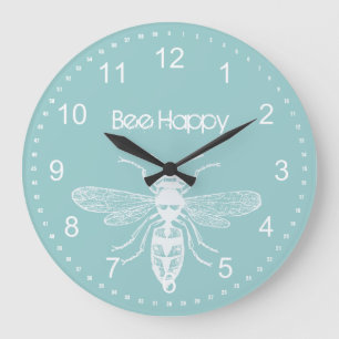 Bee Happy Große Wanduhr