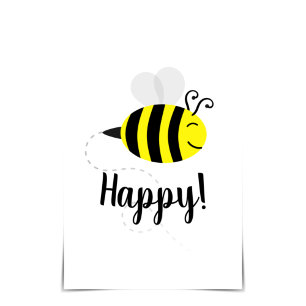 "Bee Happy" Happy Bee Card Karte