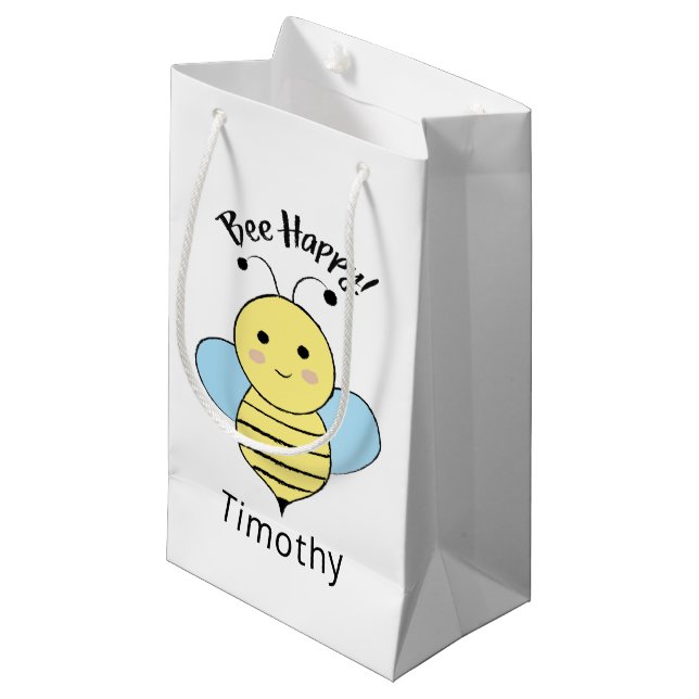 Bee Happy Kleine Geschenktüte (Vorderseite Schrägansicht)