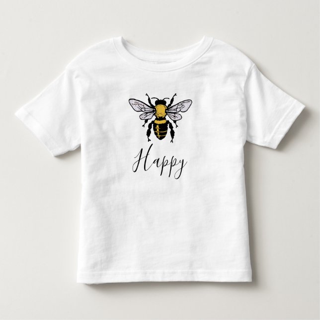 Bee Happy Kleinkind T - Shirt (Vorderseite)