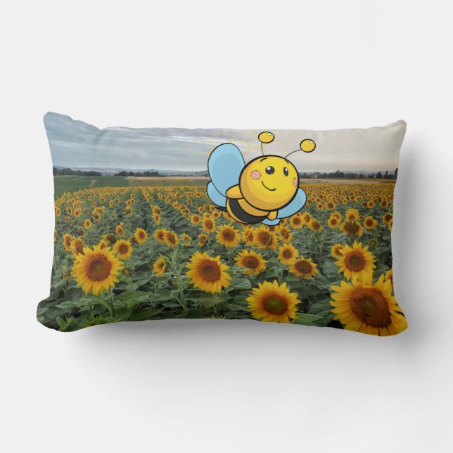 Bee Happy Lendenkissen (Vorderseite)