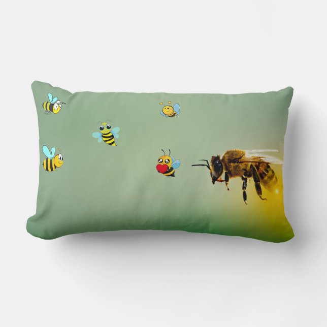 Bee Happy Lendenkissen (Vorderseite)