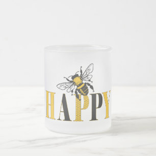 Bee Happy Mattierte Tasse