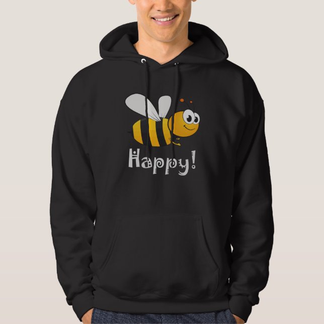Bee Happy Mens Womens Kids Hoodie (Vorderseite)