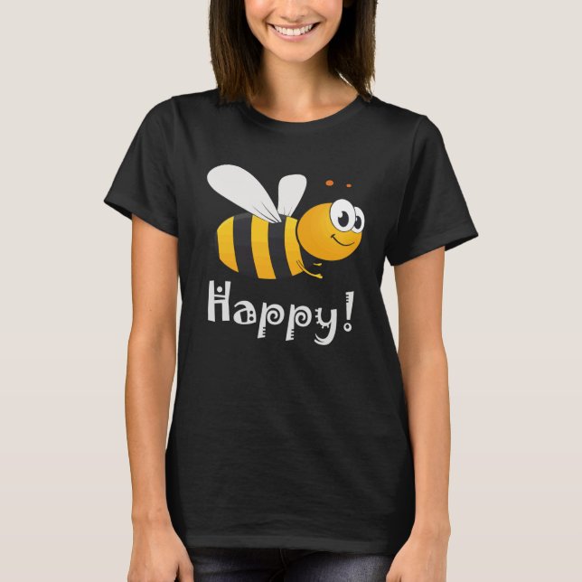 Bee Happy Mens Womens Kids T-Shirt (Vorderseite)
