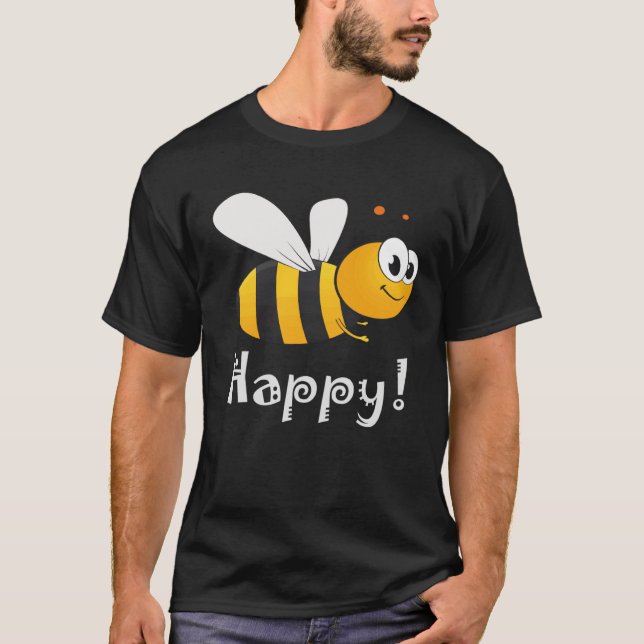 Bee Happy Mens Womens Kids T-Shirt (Vorderseite)