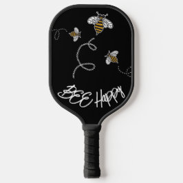 Bee Happy Niedlich Gelb und Schwarz Modern Pickleball Schläger