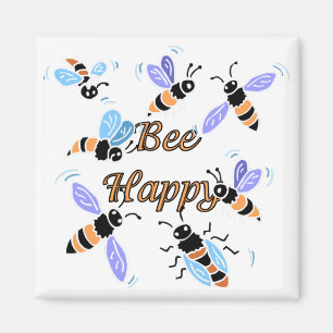 Bee Happy Niedliche Hummeln T-Shirts und Geschenke Magnet