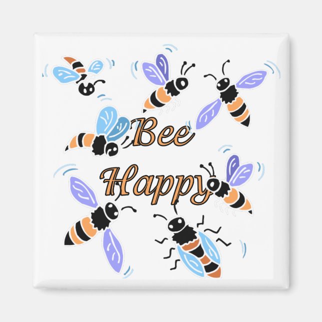 Bee Happy Niedliche Hummeln T-Shirts und Geschenke Magnet (Vorne)