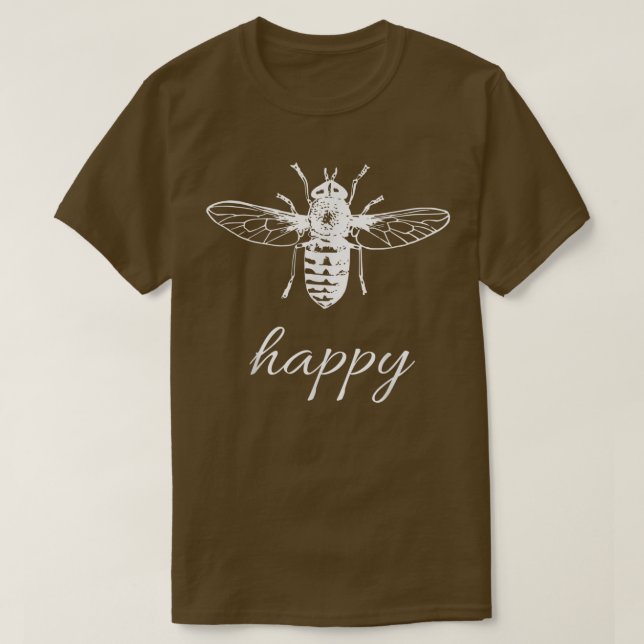 Bee Happy Playful Vintage Graphic Tee Design  (Design vorne)