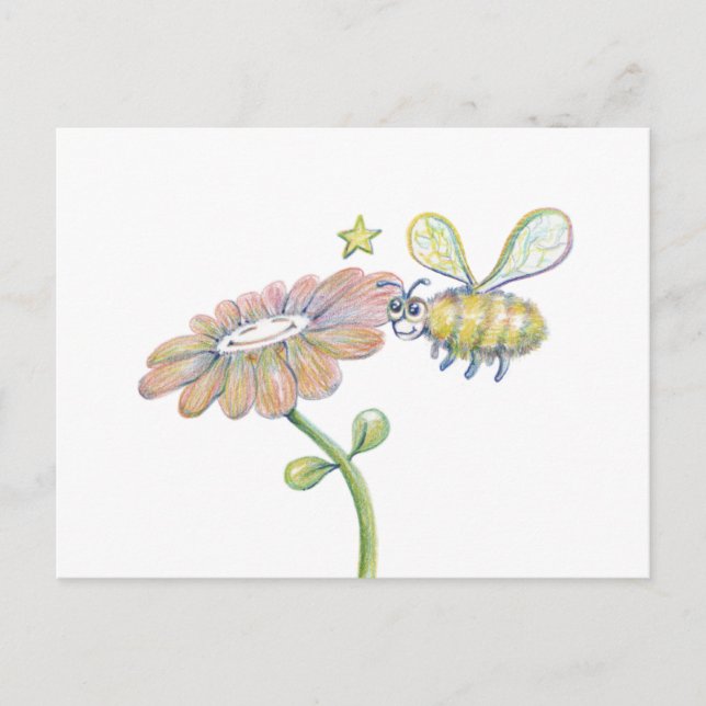 Bee Happy Postkarte (Vorderseite)