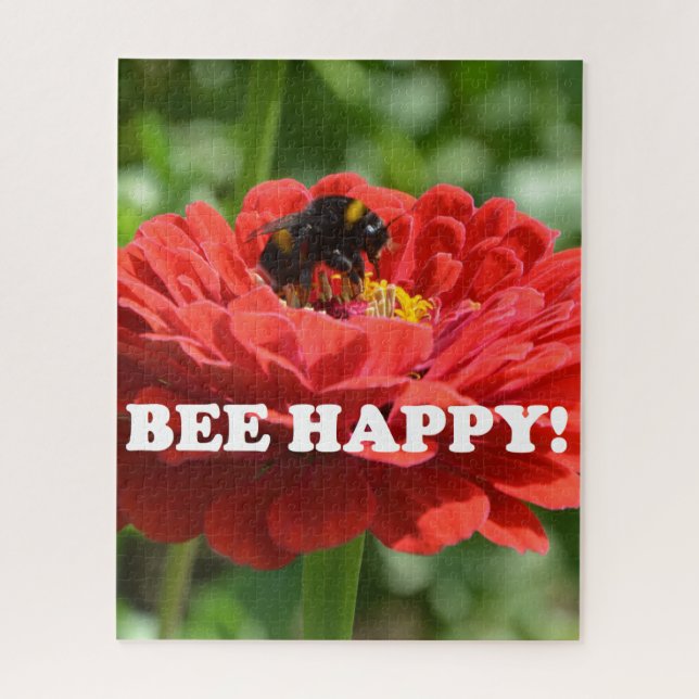 Bee Happy Red Blume Puzzle (Vertikal)