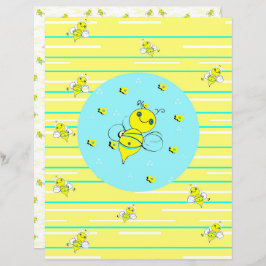 Bee Happy Scrapbook Paper - 01