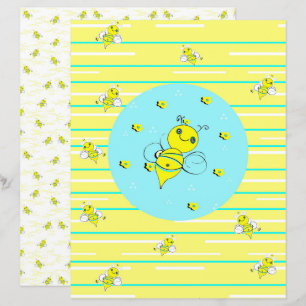 Bee Happy Scrapbook Paper - 01