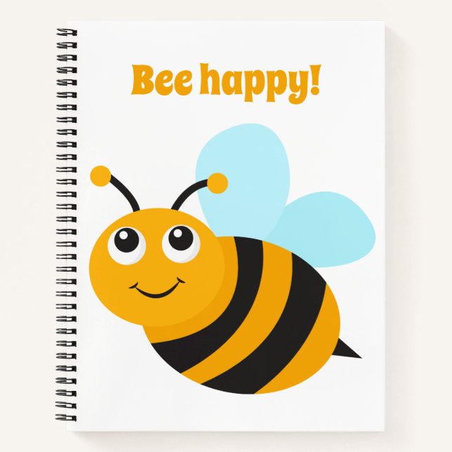 Bee happy Spiral Notebook Notizbuch (Vorderseite)