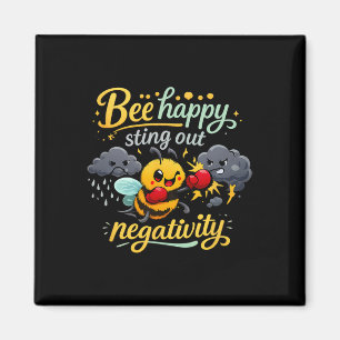 Bee Happy Stich Negativität heraus Psychische Gesu Magnet