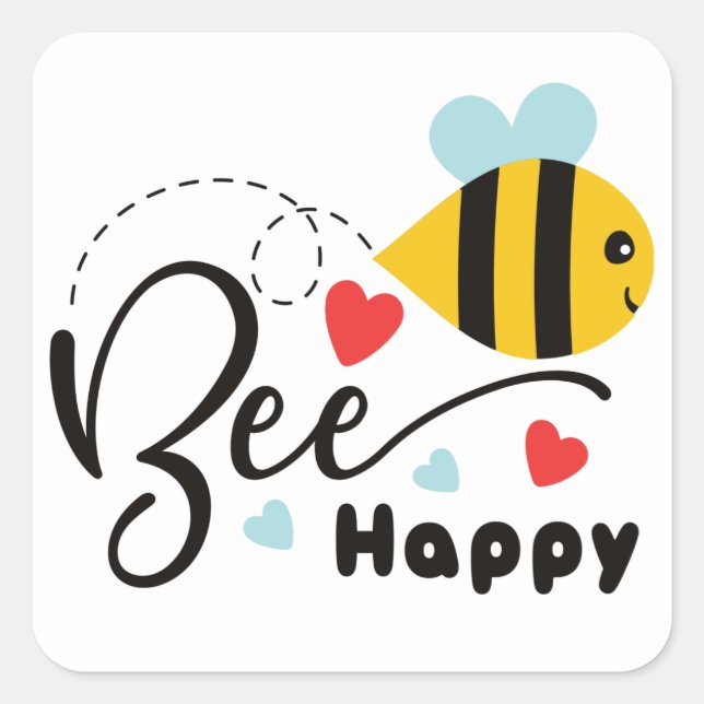 Bee Happy Sticker (Vorderseite)