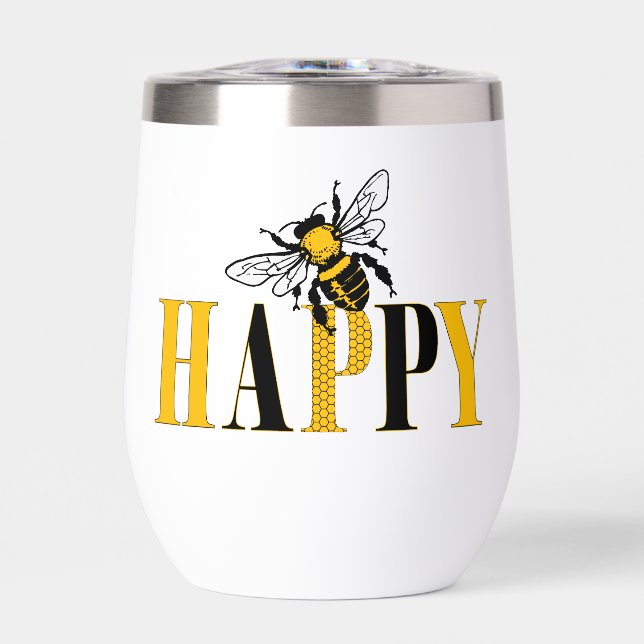 Bee Happy Thermal Tumbler (Vorderseite)