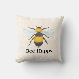 Bee Happy Throw Kissen