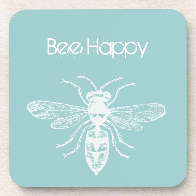 Bee Happy Untersetzer (Vorderseite)