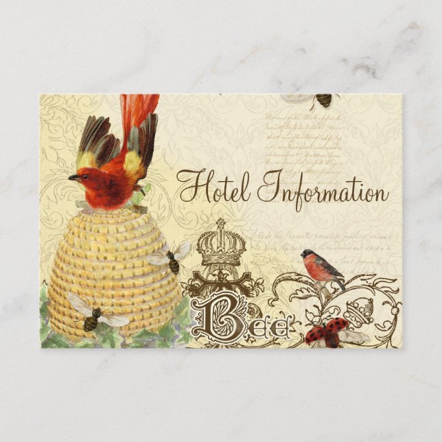 Bee Happy Vintag - Hotel Information Card Begleitkarte (Vorderseite)