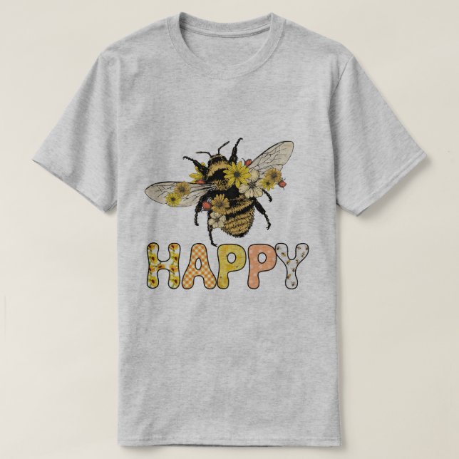 Bee Happy Vintag Sublimation T-Shirt (Design vorne)