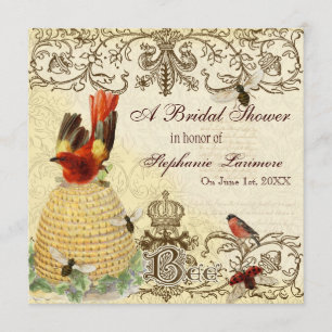 Bee Happy Vintage, Hochzeitsdusche Einladung Einla