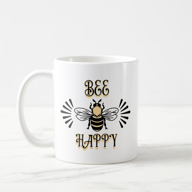 Bee Happy | Vintage Honigbiene Kaffeetasse (Links)