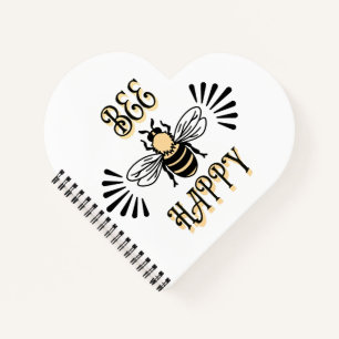 Bee Happy   Vintage Honigbiene Notizbuch