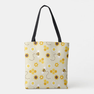 Bee Happy Yellow Honeycomb Muster